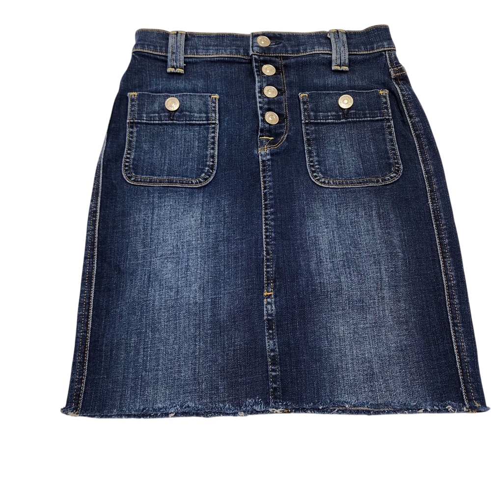 7 For All Mankind Dark Blue A-Line Skirt